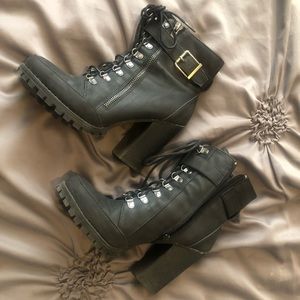 Chunky Black Ankle Booties